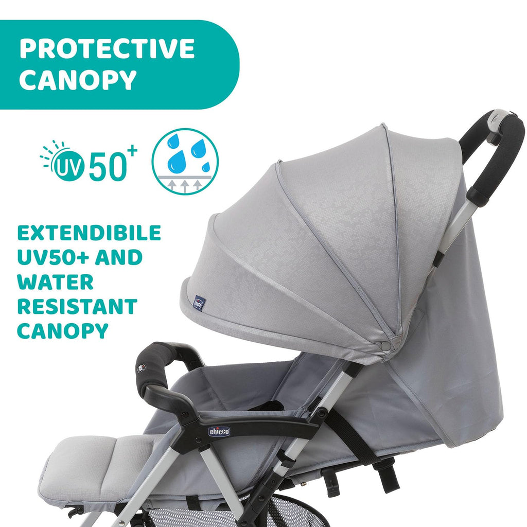 Chicco OHlalà 3 Ultra-Leichtgewicht Kinderwagen von Geburt bis 15 kg, Liege- und Faltbuggy mit großem Einkaufskorb, Kompakt, Regenschutz und Ausziehbares Verdeck
