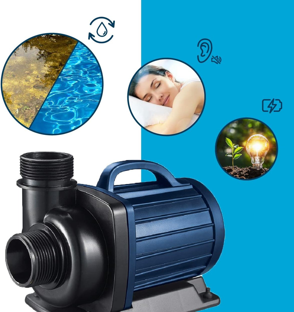 AquaForte DM-5.000 pompe per laghetto/filtro, 40 Watt, portata massima di 5 m3 all'ora, prevalenza massima di 3.5 metri, lunghezza del cavo 10 metri, adatta per corsi d'acqua, cascate e filtri