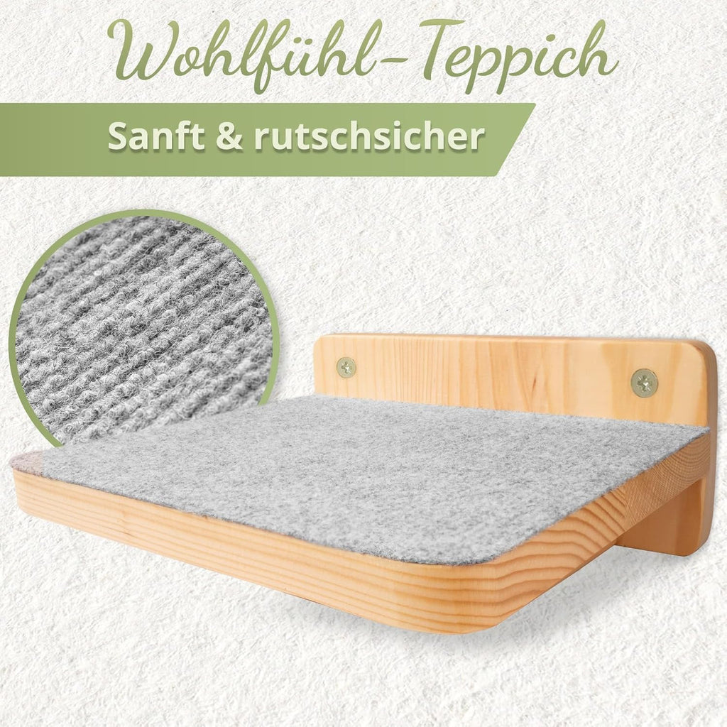 WOOWOOD Katzen-Wandkletterwand | 3-teiliges Katzenleiter-Set | Wandleitern für Katzen | Katzenkletterwand-Set | Katzenleiter | Wandklettern für Katzen | Katzenlaufsteg | Wandklettern für Katzen