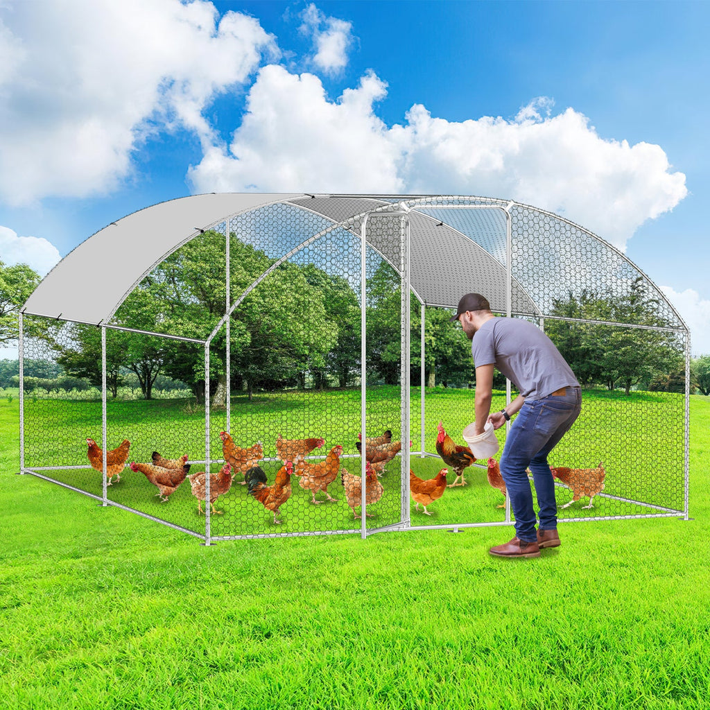 Sonnewelt Hühnerstall Freilaufgehege Kuppeldach Verzinktem Stahl 3x4x2m