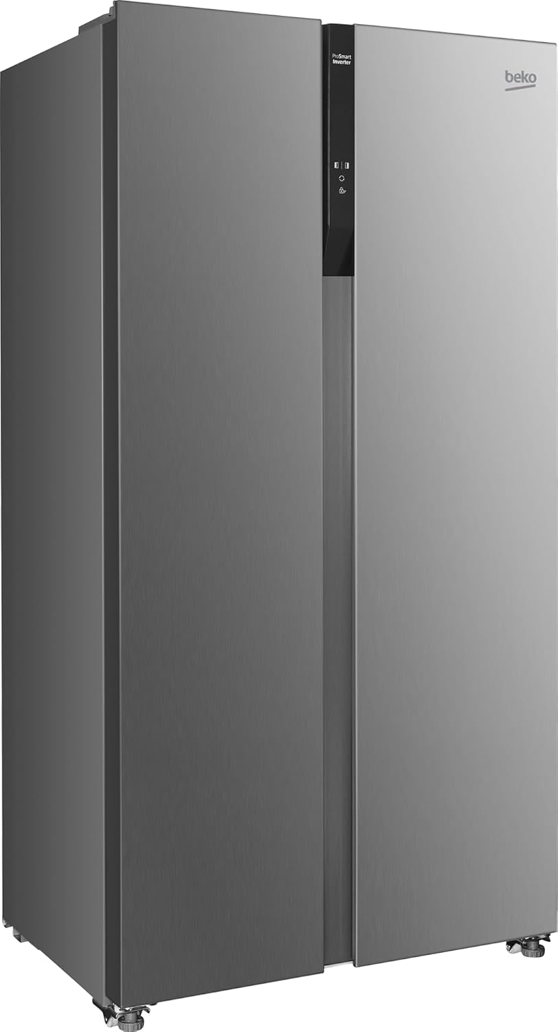 Beko GNO5322WDXPN Side-by-Side, frigorifero, congelatore, volume totale 532 l, vano frigorifero 347 litri, vano congelatore 185 litri, display multifunzione, NoFrost, dispenser acqua, acciaio inossidabile