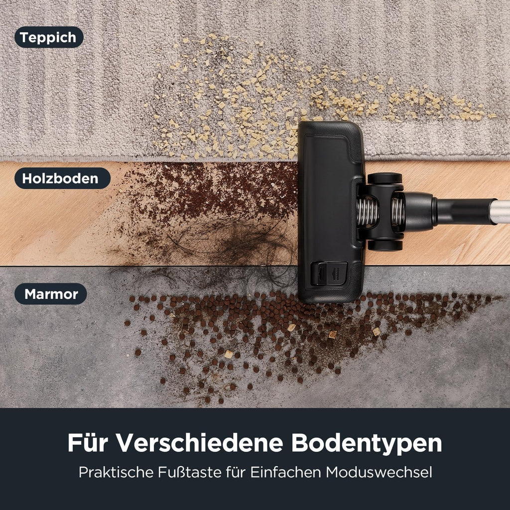 Eureka NEN300 Aspirapolvere a traino con sacco 700W, 62 dB(A) Estremamente silenzioso, Aspirapolvere potente con filtro igienico e spazzola per pavimenti duri, parquet, tappeti, piastrelle, 2L