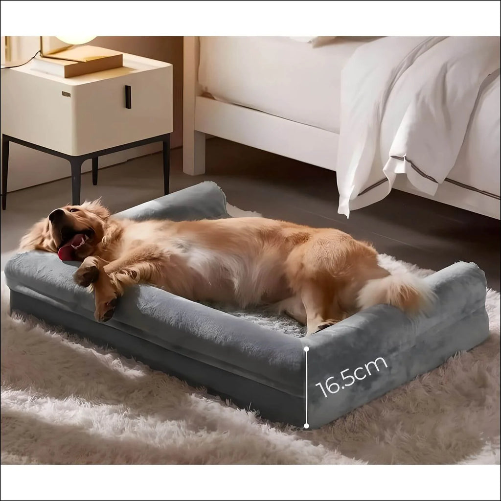LuxDream – Cuccia Ortopedica per Cani, Impermeabile e Confortevole, Grigio