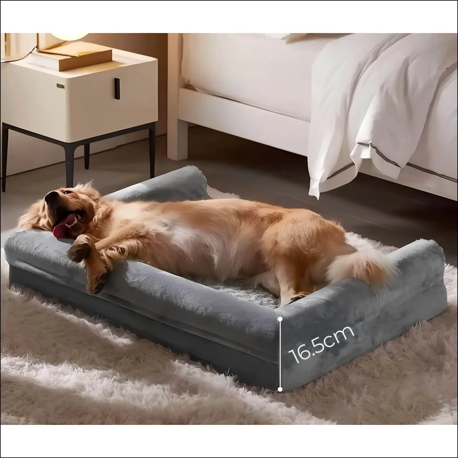 LuxDream – Cuccia Ortopedica per Cani, Impermeabile e Confortevole, Grigio