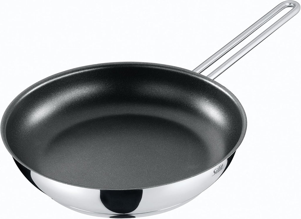 Silit Toskana Set di pentole 10 pezzi, adatto all'induzione, Set di pentole con coperchio in vetro, Pentole a induzione, Bollilatte, Vaporiera, Padella, Acciaio inossidabile parzialmente opaco, Set di pentole a induzione non rivestite