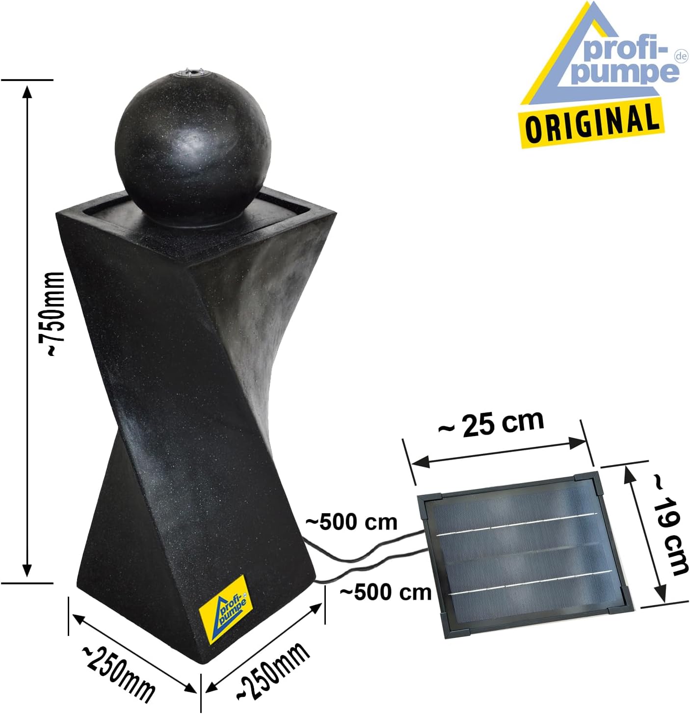 Fontana Solare da Giardino, Fontana a Cascata Classica per Giardino, Luci da Giardino, Pompa per Laghetto per Terrazza, Balcone, Modello Migliorato con Funzione di Avvio Istantaneo della Pompa