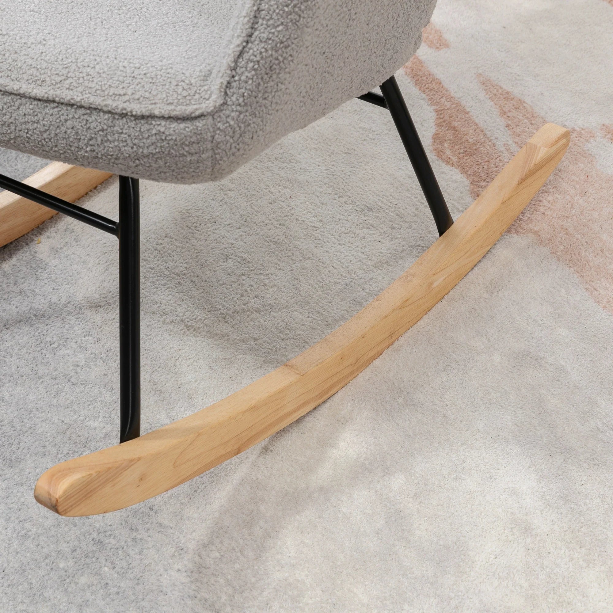 HOMCOM Schaukelstuhl Wohnzimmer Schwingsessel elegant gemütlich