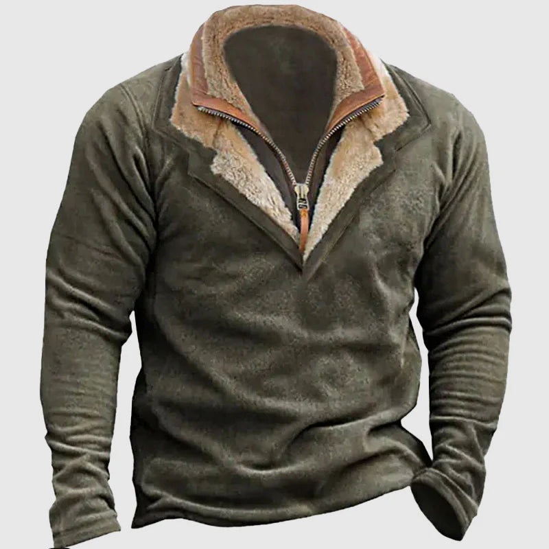 Vintage-Kragen-Pullover für Herren