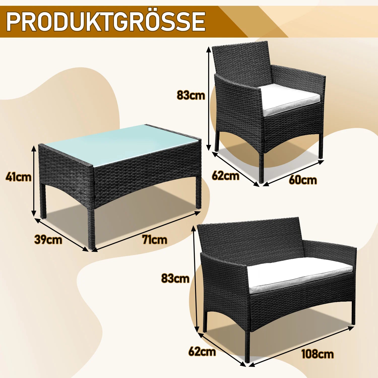 Sonnewelt Salotto da Giardino in Polyrattan