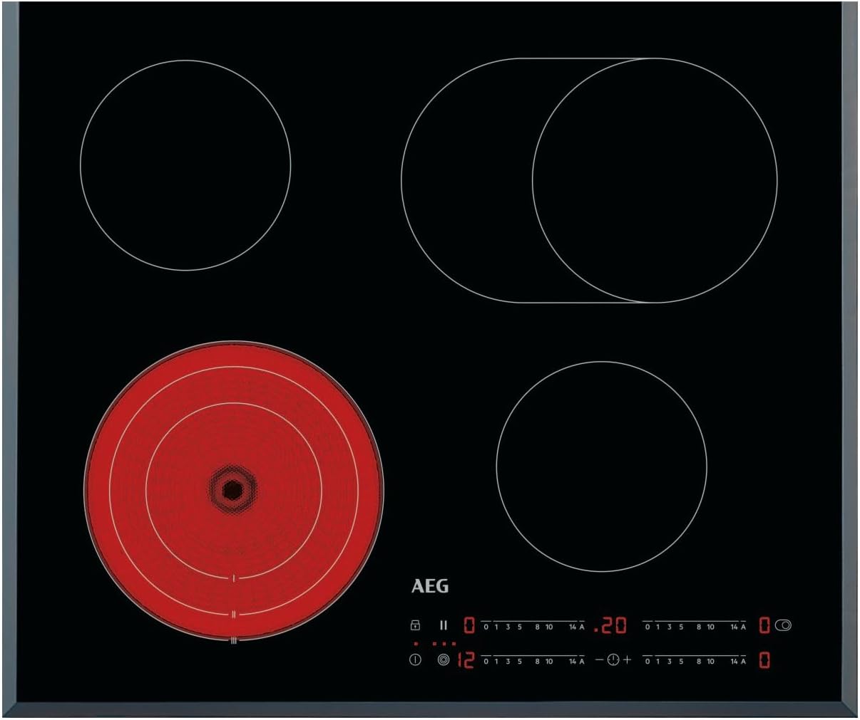 AEG Induktionskochfeld autark 60cm – 4 Flex-Kochzonen mit Powerfunktion für schnelleres Kochen – 14 Stufen – SuperFlat Rahmen – Timer – Touch-Bedienung – kompatibel mit Haubenautomatik – TO64IA0AXB