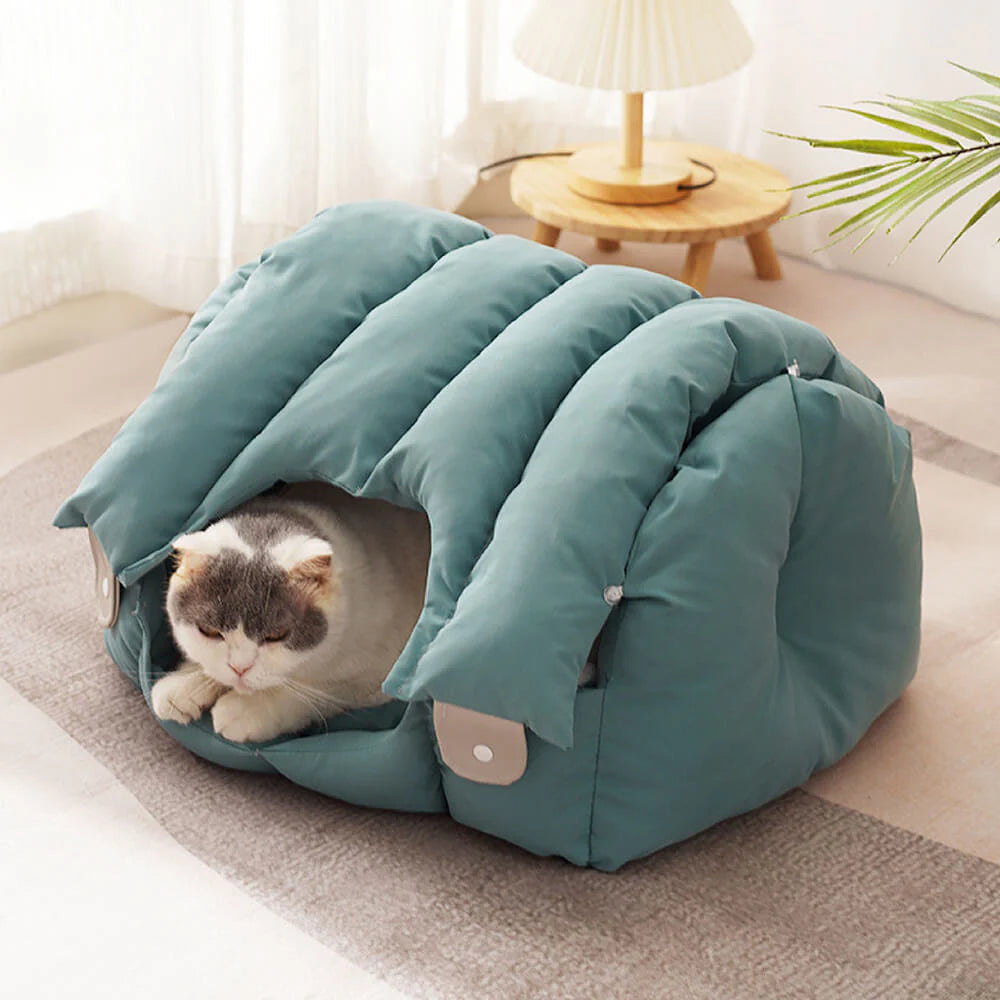 KatzenKomfort – 2-in-1 beheizbare Katzenhhle mit halboffenem Design