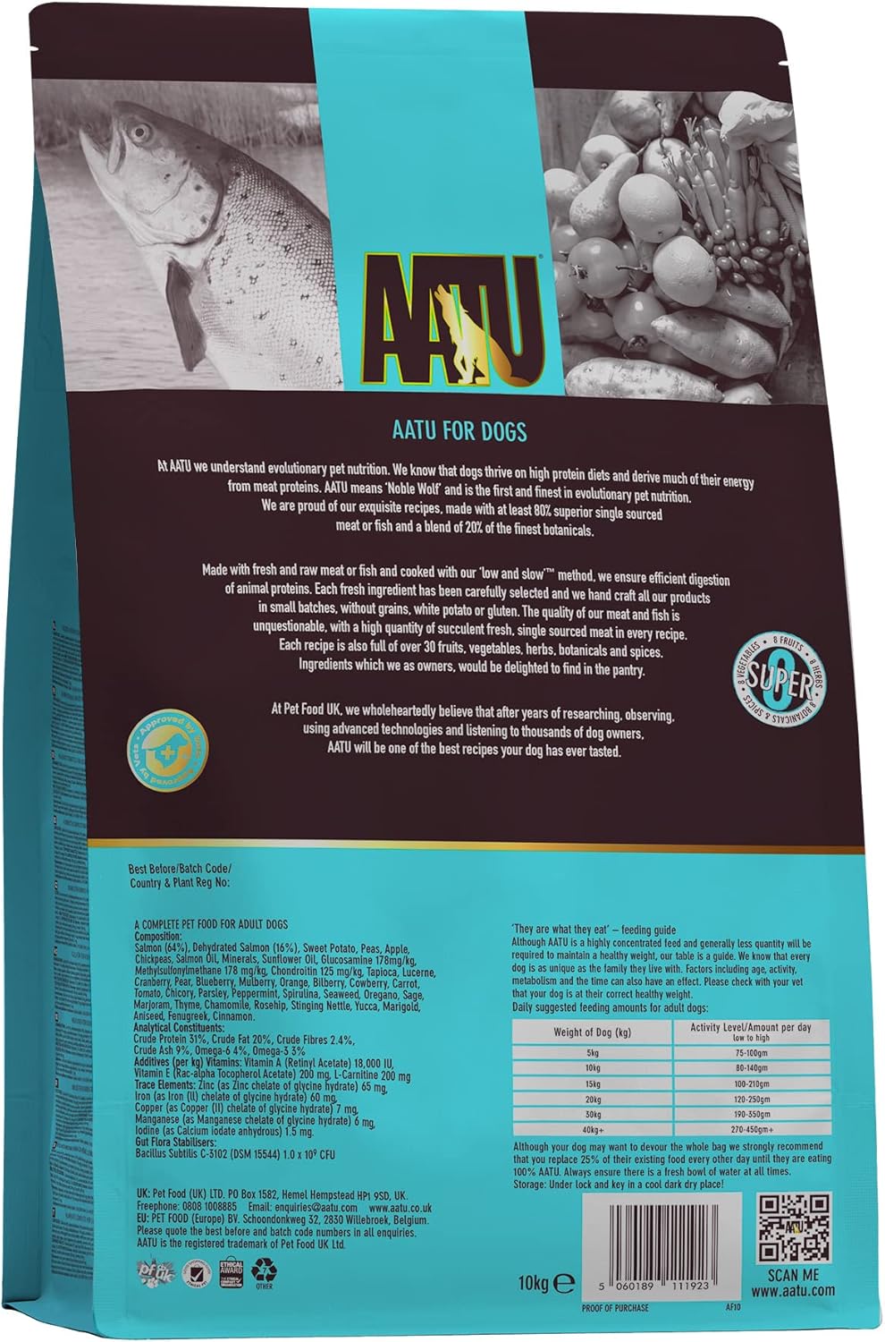 AATU Cibo Secco per Cani, Cibo Secco per Cani 80/20 con Pollo, Cibo per Cani Senza Cereali ad Alto Contenuto Proteico, Alimento Naturale per Cani Adulti di Tutte le Razze, 1,5 kg