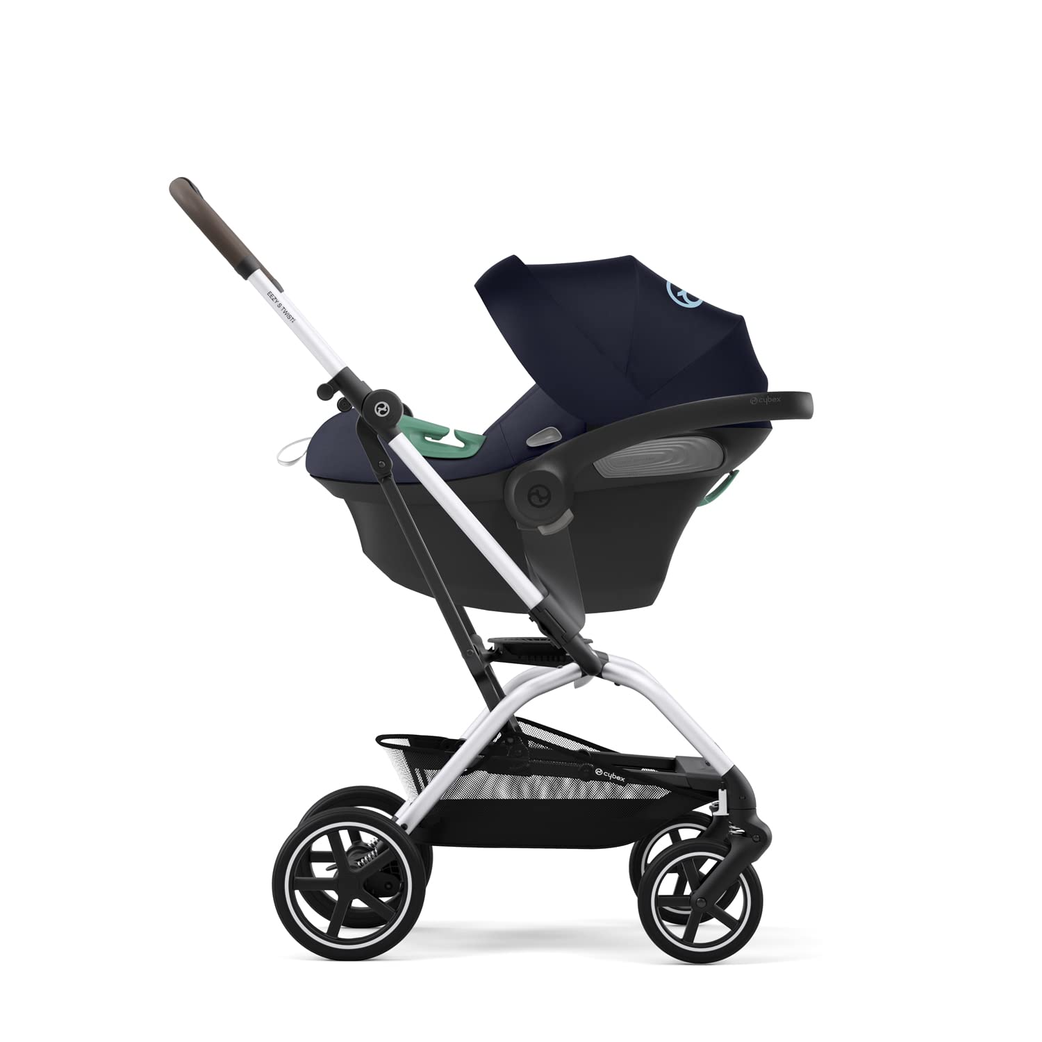 CYBEX Gold Babyschale Aton S2 i-Size, Ab Geburt bis ca. 24 Monate, Max. 13 kg, Inkl. Neugeboreneneinlage, SensorSafe kompatibel, Ocean Blue