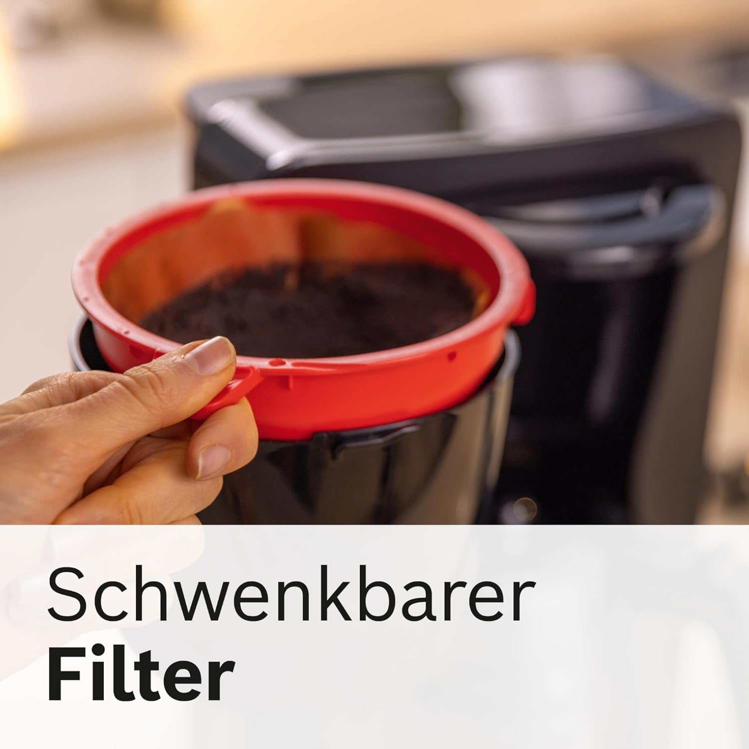 Bosch Filterkaffeemaschine MyMoment TKA3M134, Thermokanne 1 L, für 8-12 Tassen, Tropfstopp, schwenkbarer Filtertrger, Entkalkungsprogramm, abnehmbarer Wassertank, 1200 Watt, Schwarz matt