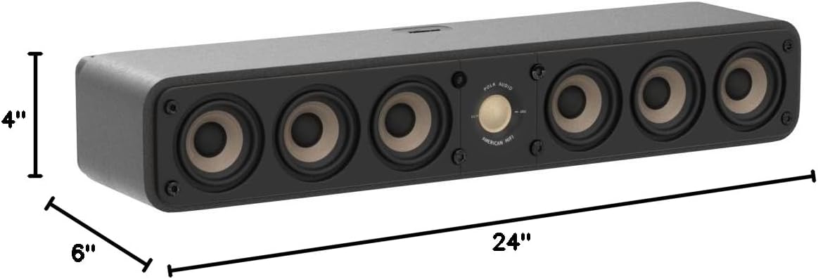 Polk Audio SIGS35CELWT Signature Elite ES35 Altoparlante centrale, altoparlante centrale sottile ad alta risoluzione, certificato Hi-Res, compatibile con Dolby Atmos e DTS:X, bianco