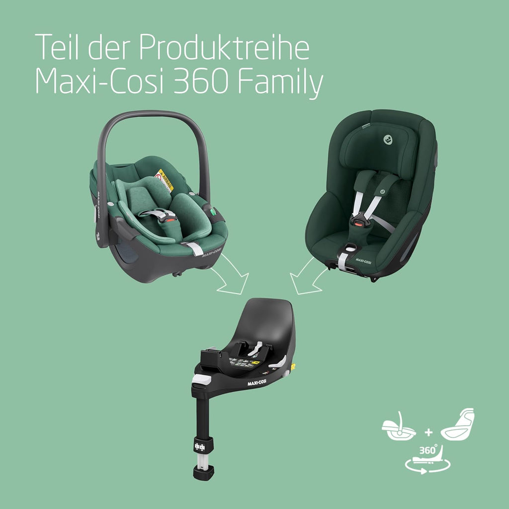 Maxi-Cosi Pearl 360 i-Size baby autositz, autositz 360 grad drehbar, 3 Monate - 4 Jahre (61-105 cm), Drehung mit nur einer Hand, ClimaFlow, Easy-In-Gurt, G-CELL, Authentic Black