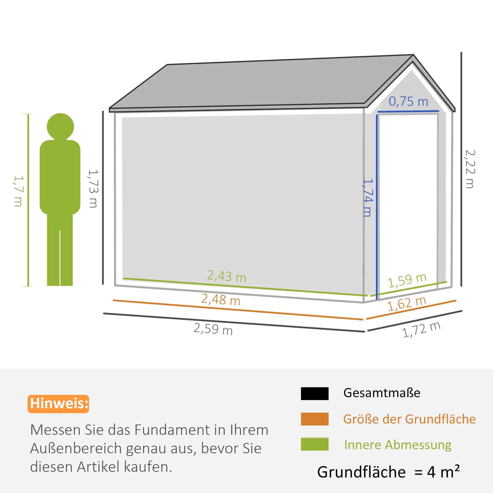 Outsunny Casetta da Giardino in Acciaio Grande Ventilata con Serratura