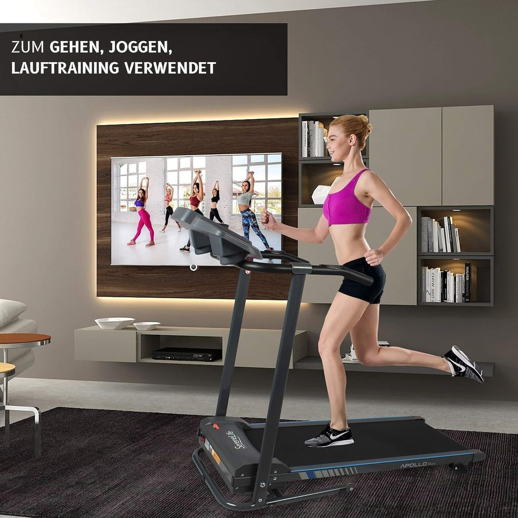 Tapis roulant SereneLife per la casa - Tapis roulant pieghevole, Tapis roulant, con display a LED, tapis roulant per la casa, sincronizzazione app Bluetooth, fitness digitale, tapis roulant con inclinazione, fino a 10 km/h