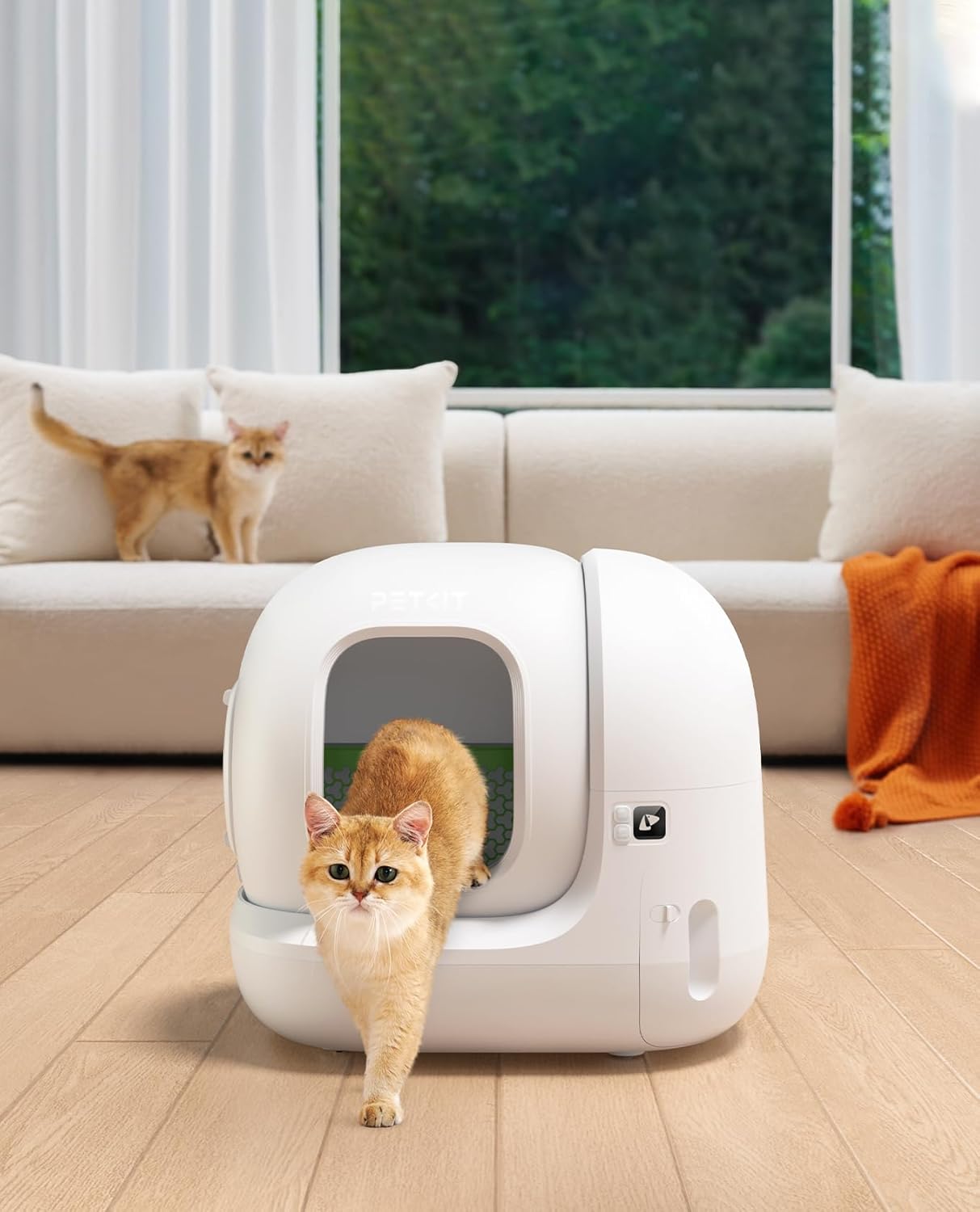 PETKIT Pura Max 2 Selbstreinigende Katzentoilette, 76L Katzenklo Selbstreinigend,xSecure,Geruchsbeseitigung,App-Steuerung,Große Fassungsvermögen,für Mehrere Katzen（Deo und Sandkissen Frei, mit N50）