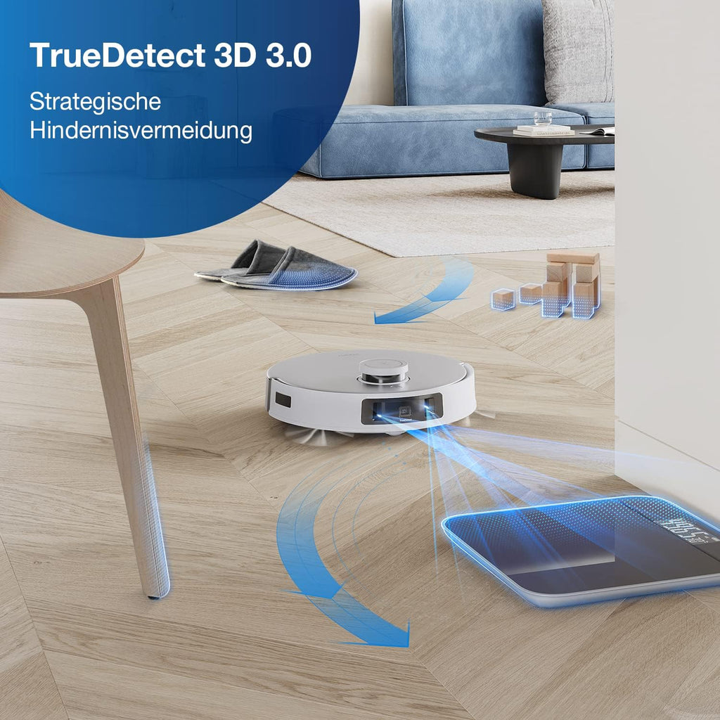 ECOVACS DEEBOT T30S Combo Robot aspirapolvere con funzione di lavaggio e aspirapolvere portatile a batteria, stazione di pulizia tutto in uno, 11000Pa, tecnologia ZeroTangle, pulizia dei bordi TruEdge, lavaggio del mop con acqua calda