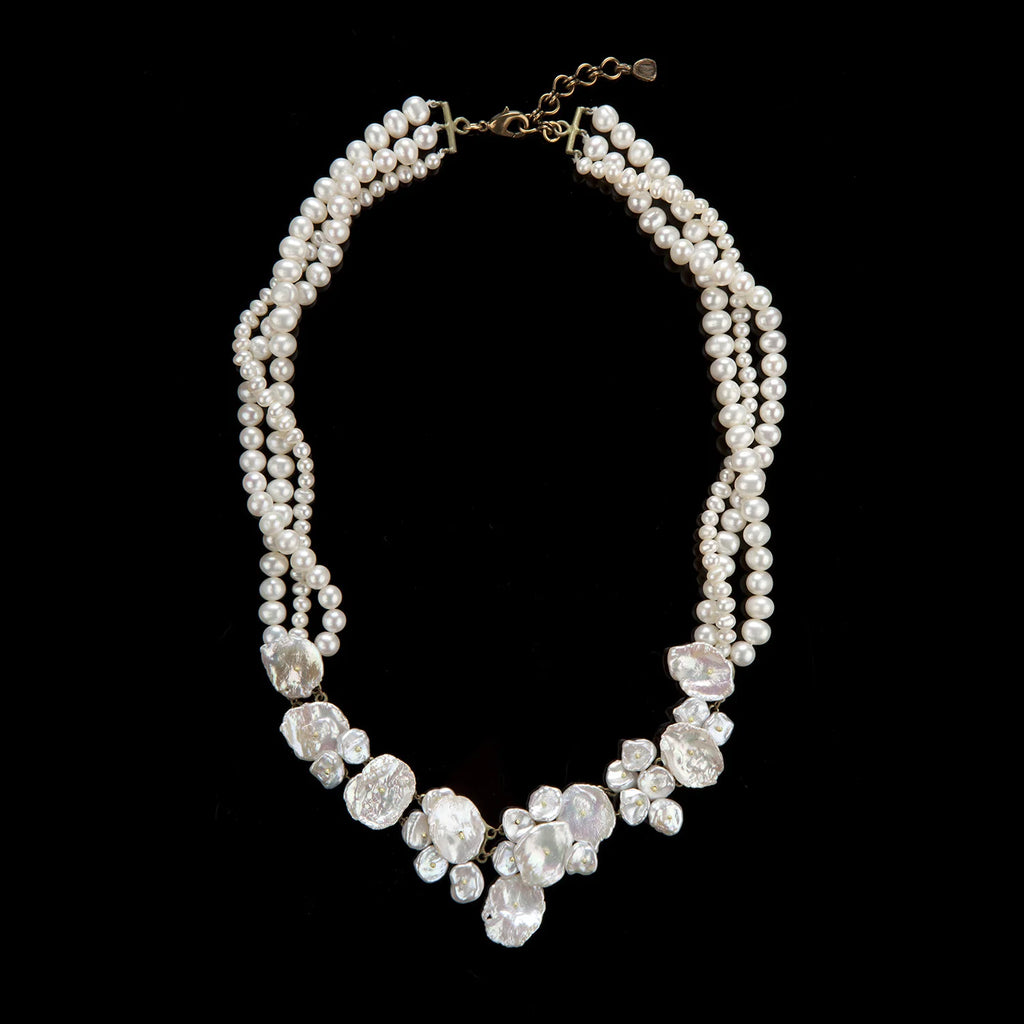 Collana dollaro d'argento - Perla attorcigliata