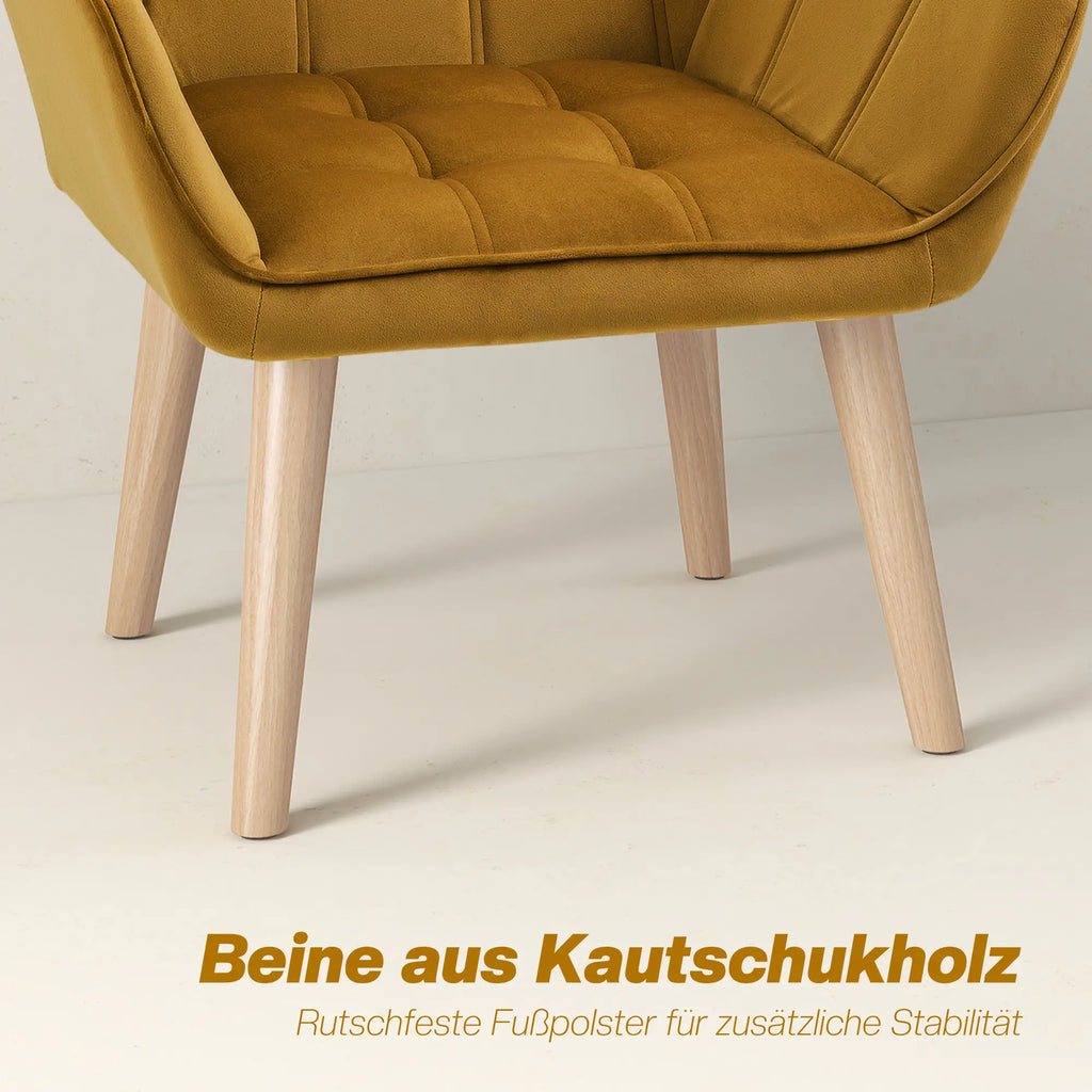 HOMCOM Polsterstuhl Skandi-Design kräftige Farben Gelb