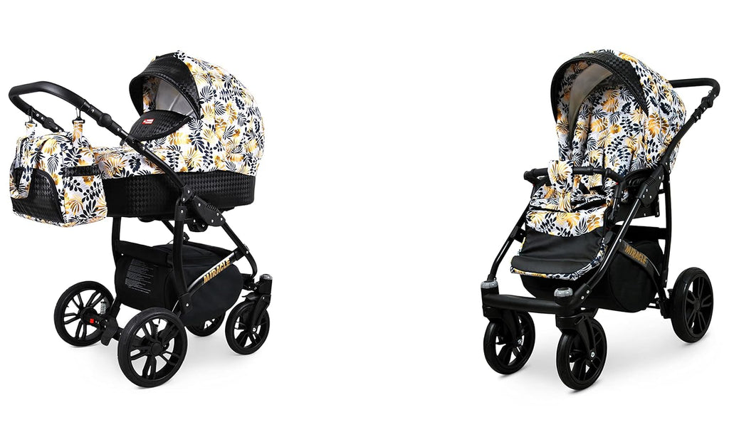 BabyLux® Bambimo Set Passeggino 3 in 1 - Optimal - incl. Navicella, Seduta Passeggino, Seggiolino Auto Ovetto - Seggiolino Auto - Set Passeggino - Passeggino Combinato con Borsa Fasciatoio, Parapioggia ecc.