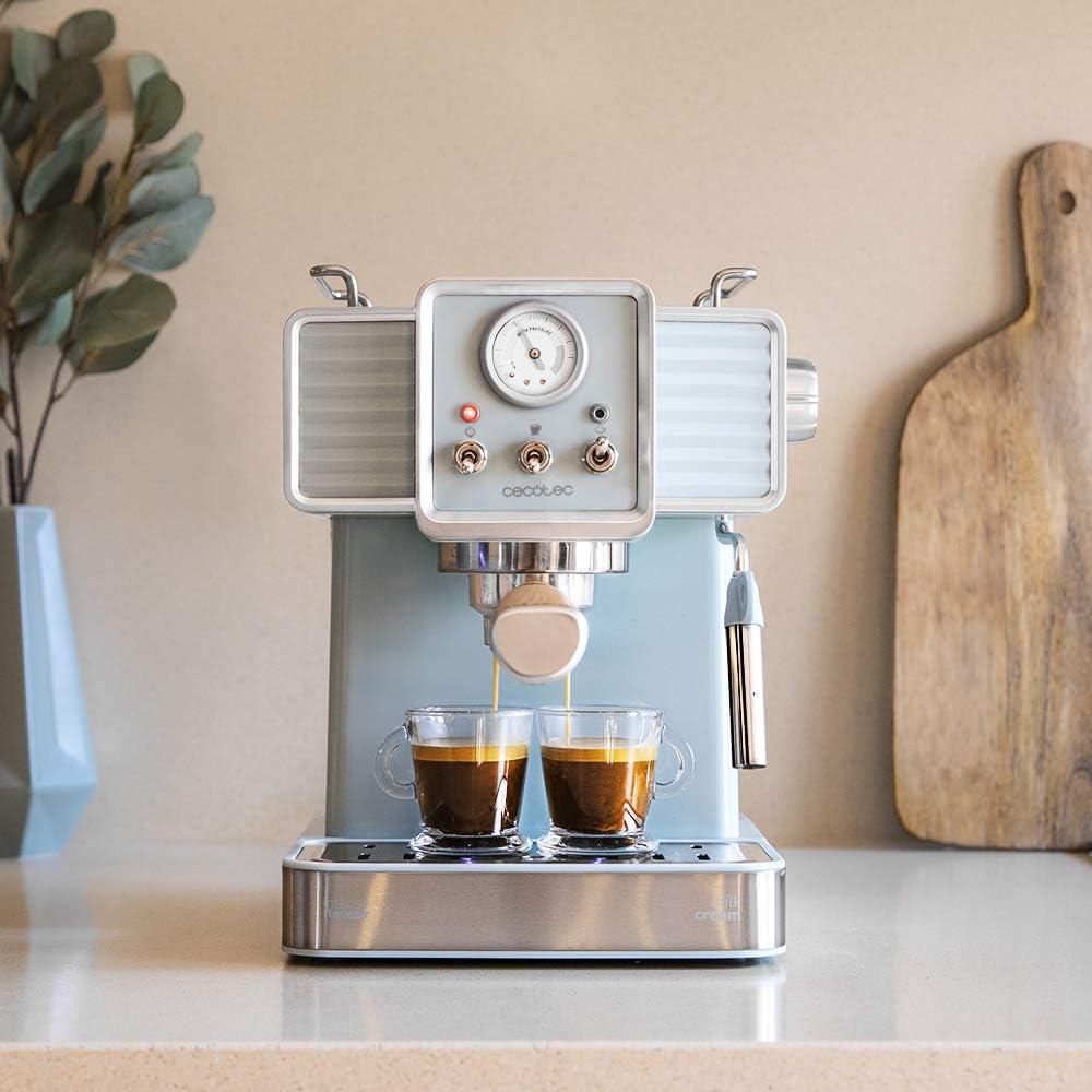 Cecotec Cumbia Power Espresso 20 Barista Aromax Caffettiera. Potenza 2900 W, 2 sistemi di riscaldamento, pompa a pressione da 20 bar, manometro, portafiltro a doppia uscita e 2 filtri (Tradizionale)