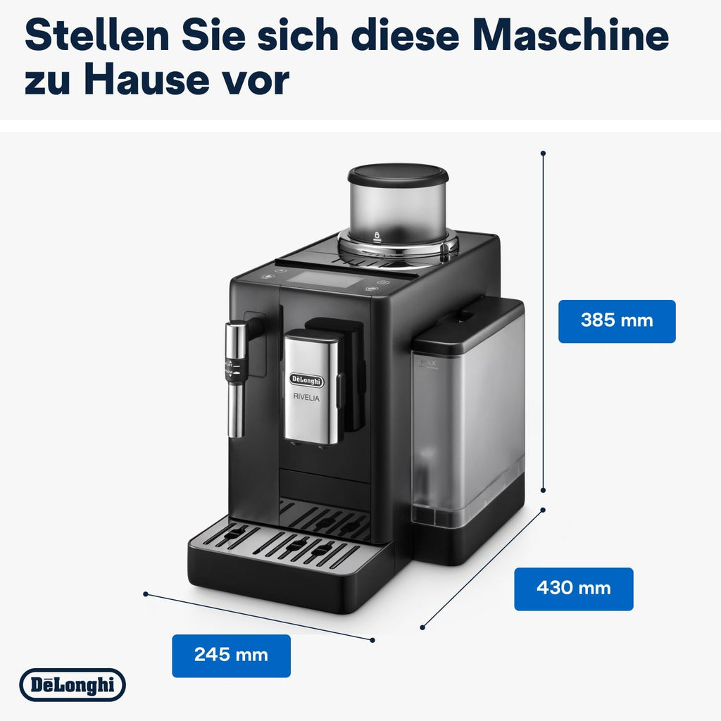 De'Longhi Rivelia EXAM440.35.BG Macchina da caffè automatica con lancia vapore, contenitore chicchi intercambiabile, 8 bevande a base di caffè one-touch, funzione Extra Shot, display touch da 3,5 pollici, Beige