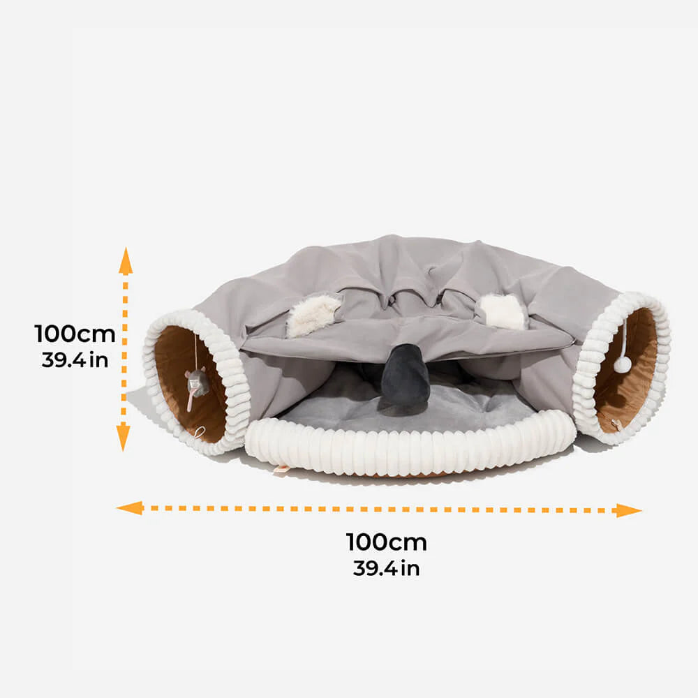 Faltbarer ComfyCat-Tunnel – Kuscheliges 2-in-1 Bett für drinnen