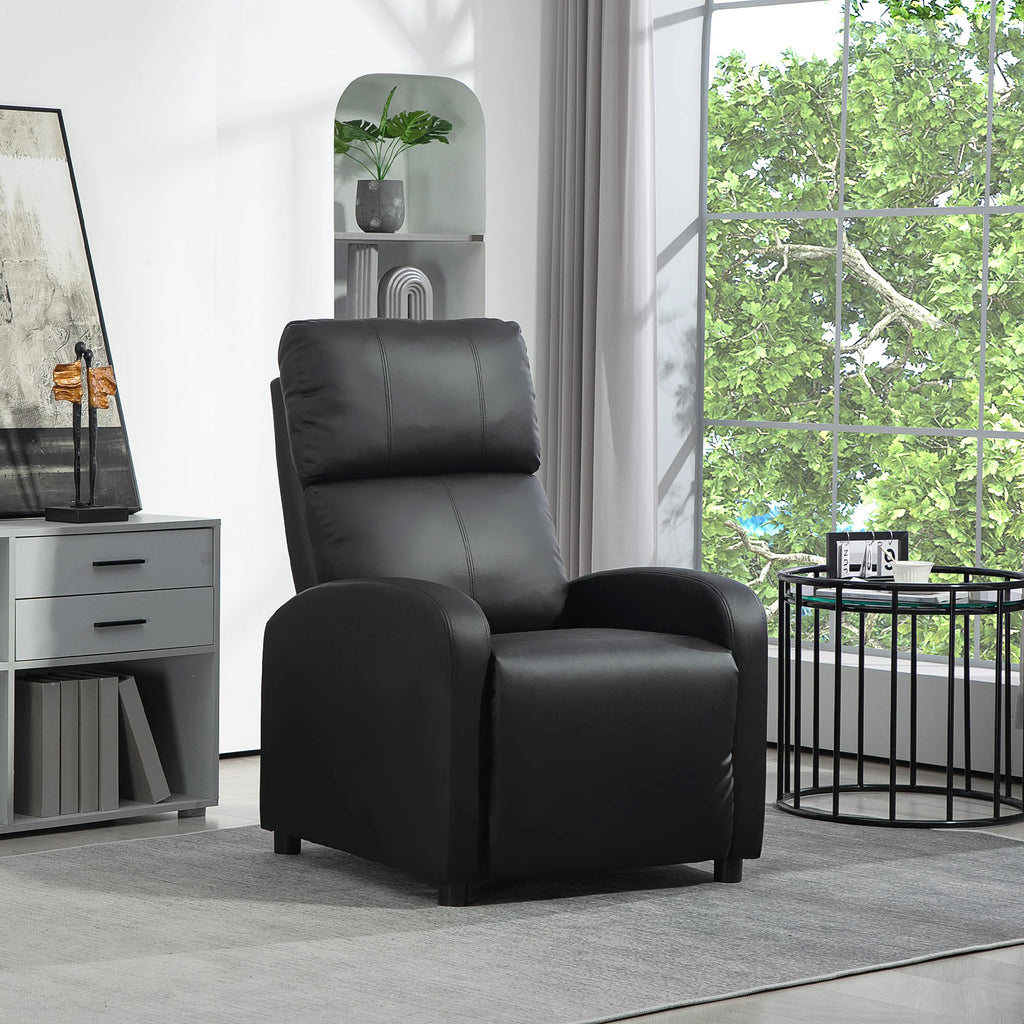 HOMCOM Poltrona Relax per TV con Funzione Reclinabile, Imbottitura Spessa