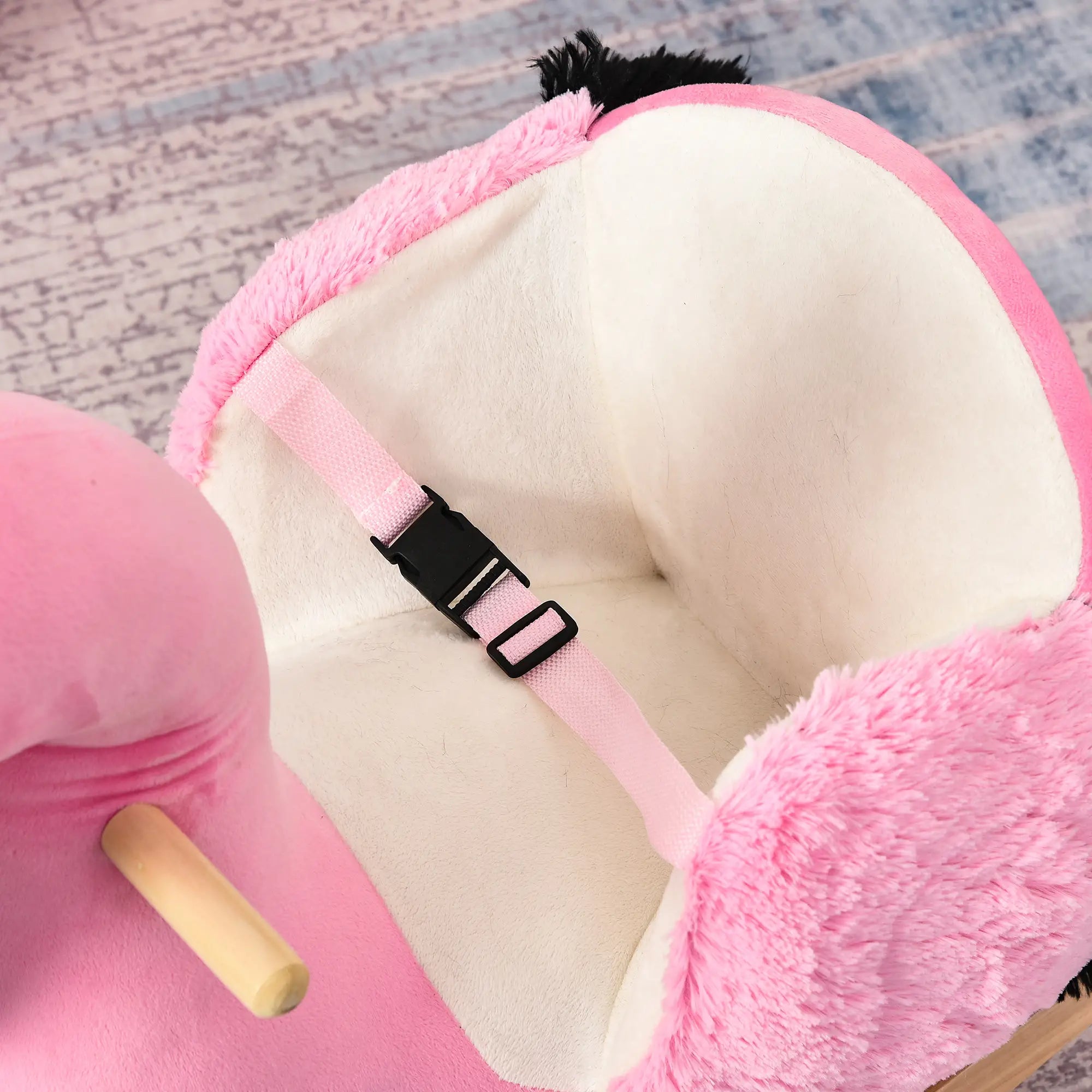 HOMCOM Schaukeltier Flamingo mit Sicherheitsgurt rosa