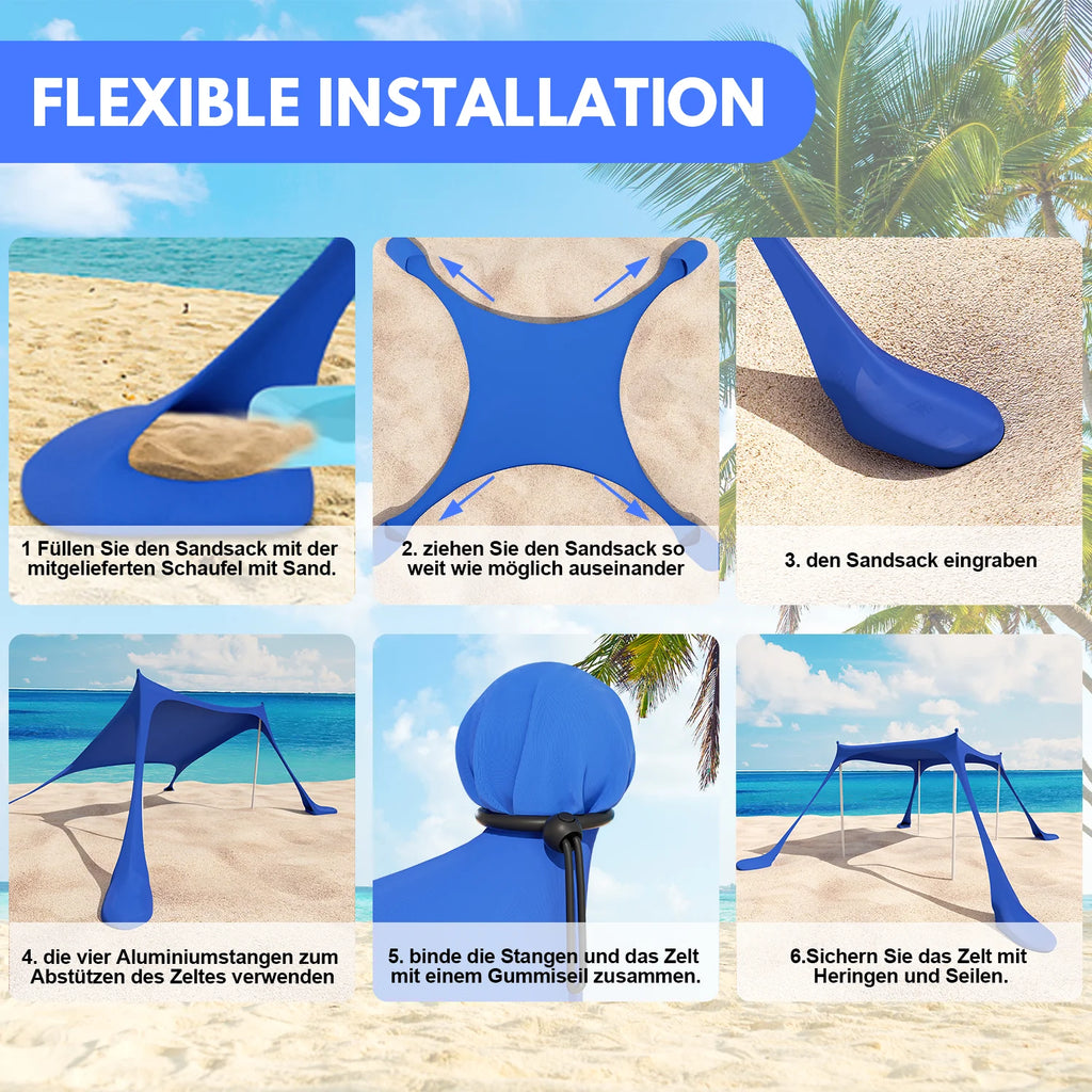 Sonnewelt Parasole da spiaggia 3×3m UPF50