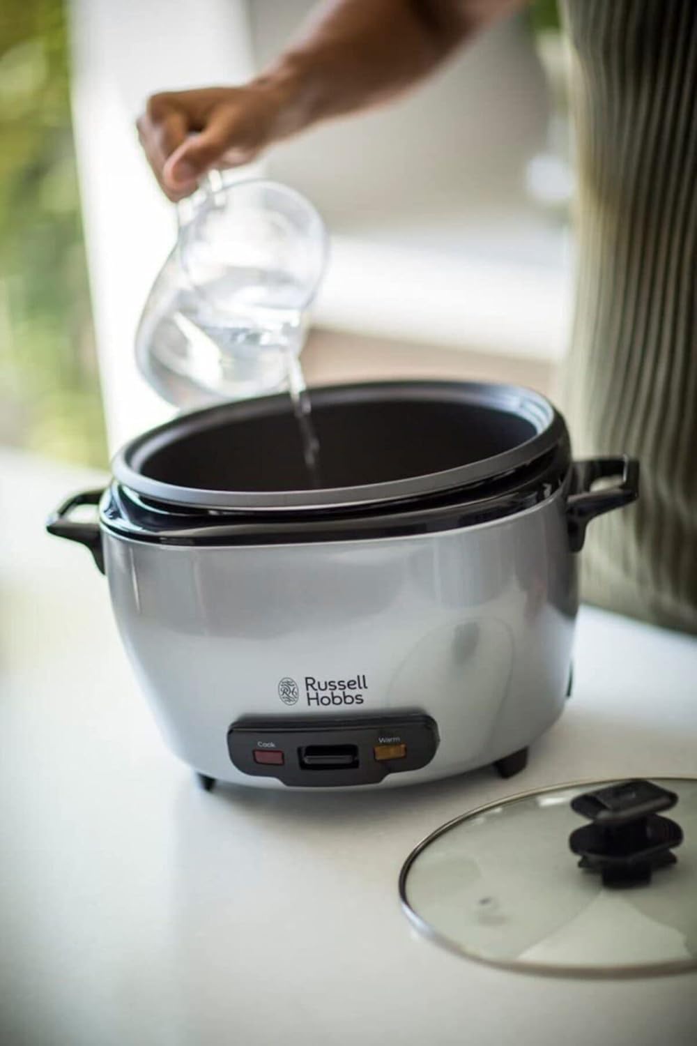 Russell Hobbs Cuociriso [XL] 5l inclusivo di Cestello per la Cottura a Vapore MaxiCook (Funzione Mantenimento in Caldo, Pentola Antiaderente, Cucchiaio per Riso e Misurino, Cottura Lenta per Verdure, Pesce ecc) 23570-56