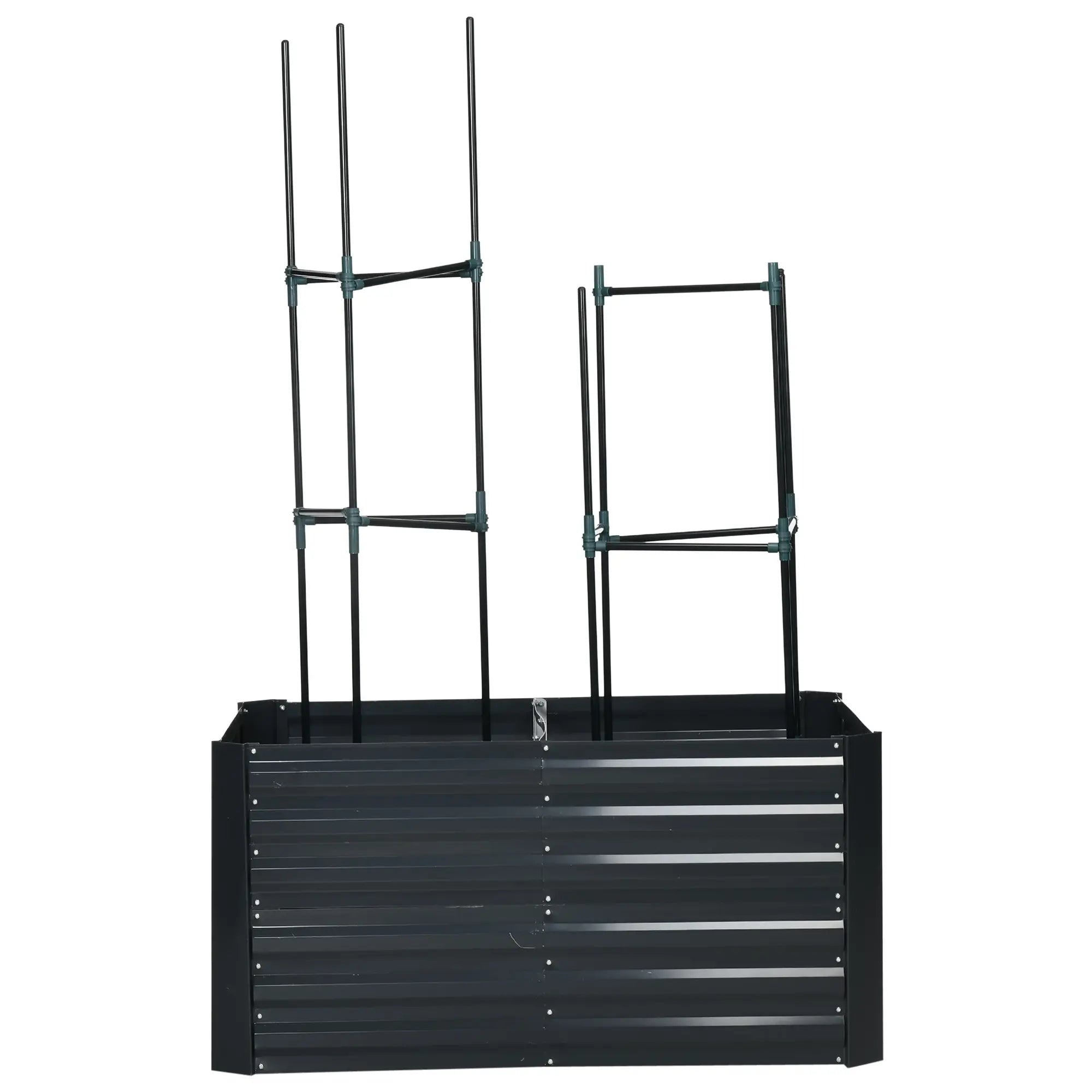 Outsunny Fioriera rialzata con fondo aperto, traliccio di supporto, acciaio