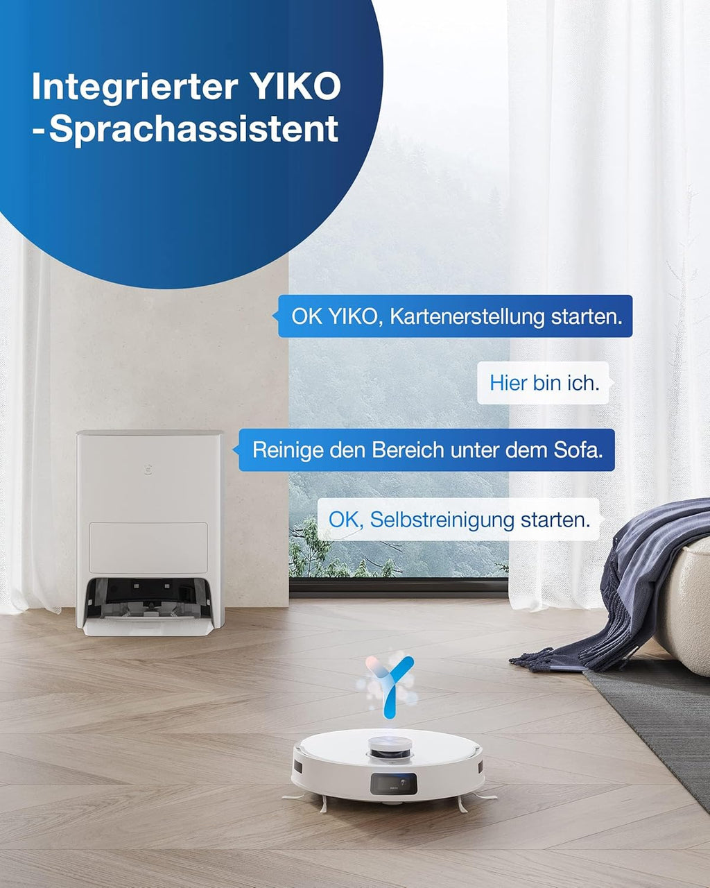 ECOVACS DEEBOT X2 Combo Saugroboter mit Wischfunktion 8700Pa mit Handstaubsauger, doppelte automatische Leerung, 15mm Mopp-Hebesystem, selbstreinigender Roboterstaubsauger, Heiwasser-Moppreinigung