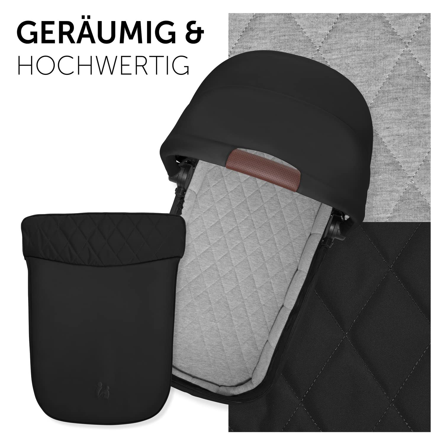 hauck Kinderwagen mit Beindecke Walk N Care ab Geburt bis 22 kg mit Liegefunktion, Becherhalter, Sitz Wendbar & Höhenverstellbar, Gummireifen, Teleskopgriff, UPF 50+, Zusammenklappbar (Dark Navy Blue9