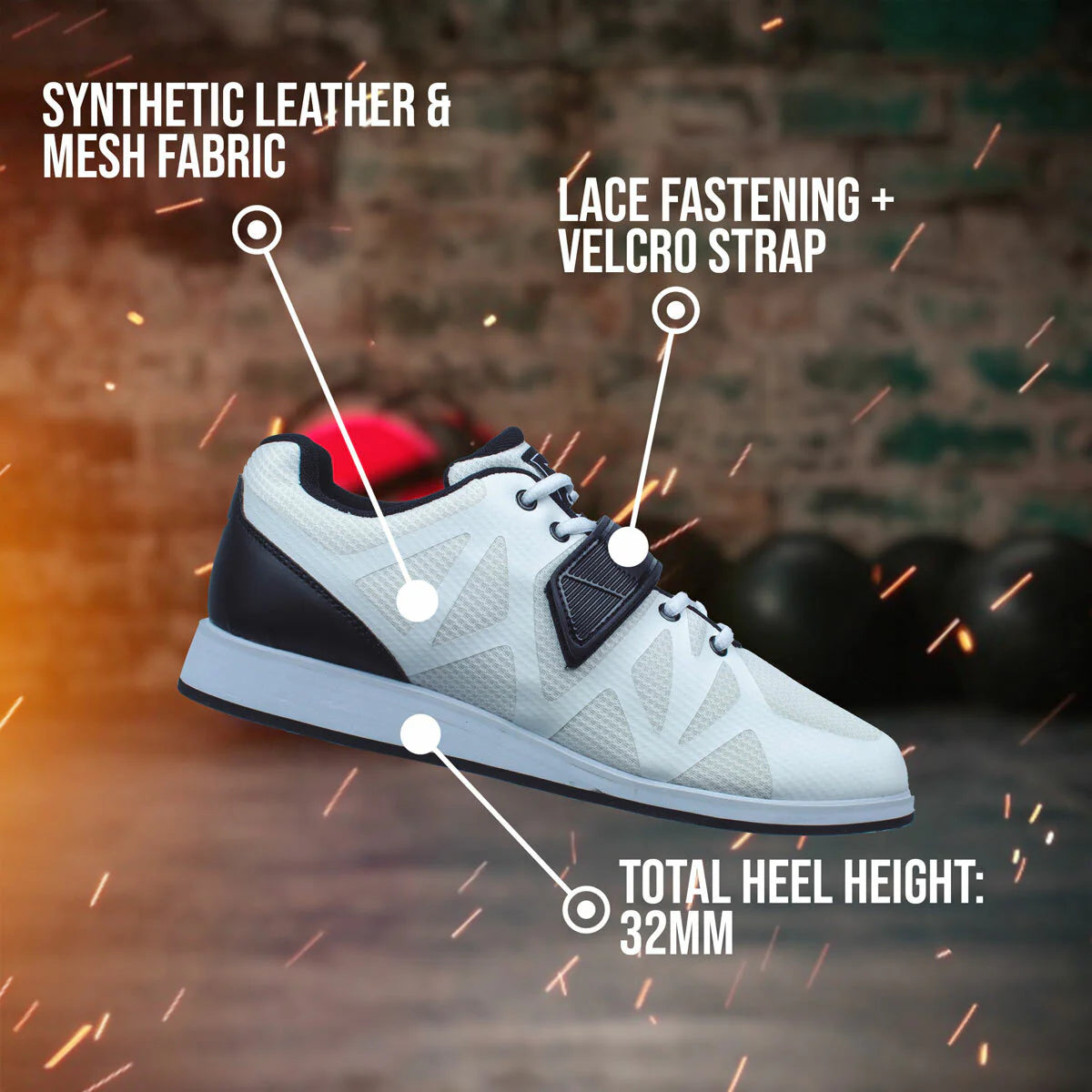 Scarpe da sollevamento pesi Core, bianco