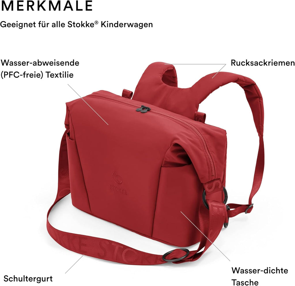 Stokke Xplory X Wickeltasche – Trageoption als Schultertasche oder Rucksack – Inklusive faltbarer Wickelunterlage & Beuteltasche – UPF 50+, wasserabweisend, leicht zu reinigen