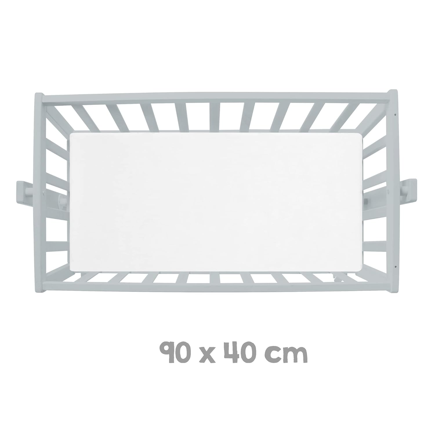 roba Babywiege 40 x 90 cm Adam & Eule - Stubenwagen & Wiege mit Rollen - Bett Set komplett mit Feststellfunktion - Inkl. textiler Ausstattung - Holz weiß