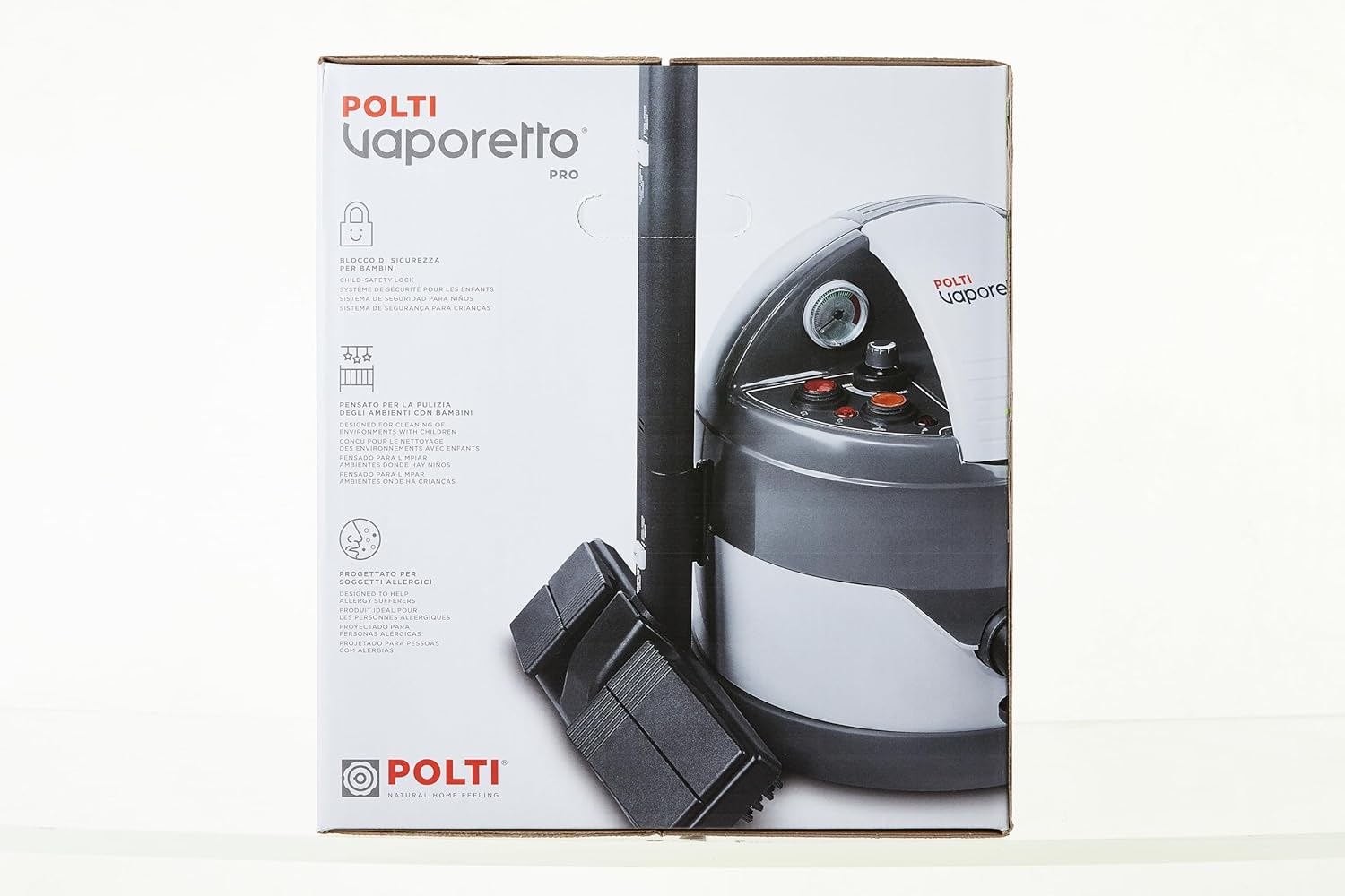POLTI Vaporetto Eco Pro 3.0, Pulitore a vapore con caldaia e tappo di sicurezza, Potenza caldaia max 2000 W, Serbatoio da 2 litri, 9 accessori in dotazione, Made in Italy, grigio