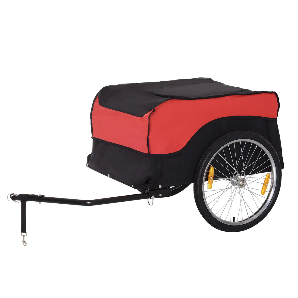 HOMCOM Rimorchio per bici, rimorchio per carico pieghevole con box di trasporto grande