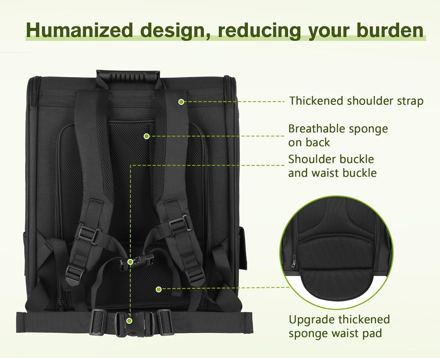 pecute Haustier Rucksack mit Netzfenster, Tragbare und Faltbare Katzentasche, Atmungsaktive und Leichte Hundetasche, Wasserdichtes Oxford-Tuch mit Viel Platz, Multifunktionales Rutschfestes Grau XL