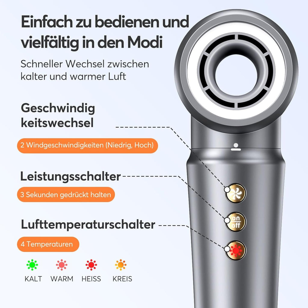 Asciugacapelli ionico 5 in 1 Airstyler 110.000 giri/min, Styler professionale per asciugatura rapida, Spazzola ad aria calda senza effetto crespo, Arricciacapelli automatico da 32 mm, Spazzola lisciante e spazzola volumizzante, Confezione regalo
