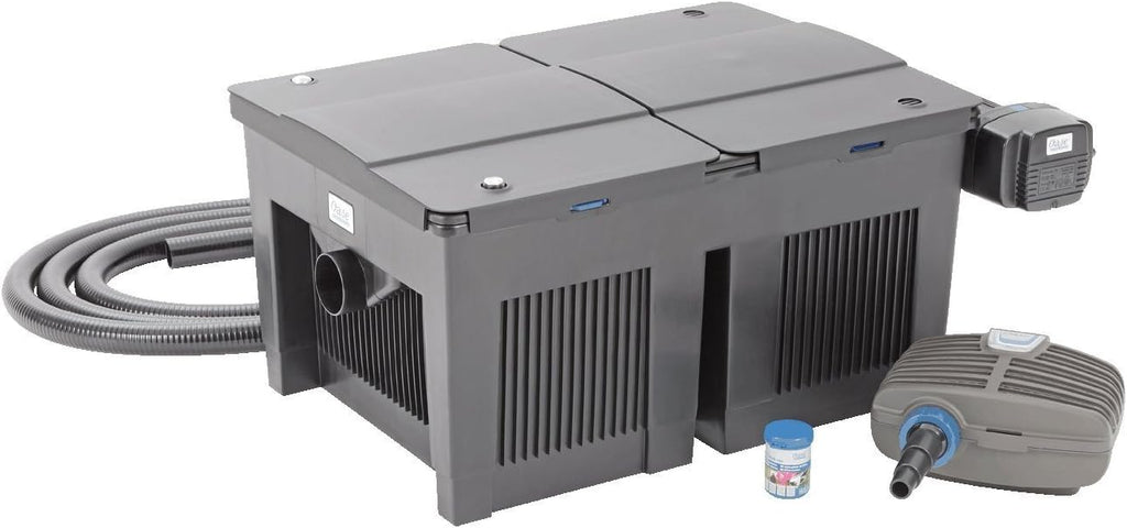 OASE 56789 Filtro a flusso continuo BioSmart Set 36000 adatto per laghetti fino a 36 m³, sistema filtrante, set completo filtro incl. materiale filtrante, pompa per laghetto e chiarificatore UVC