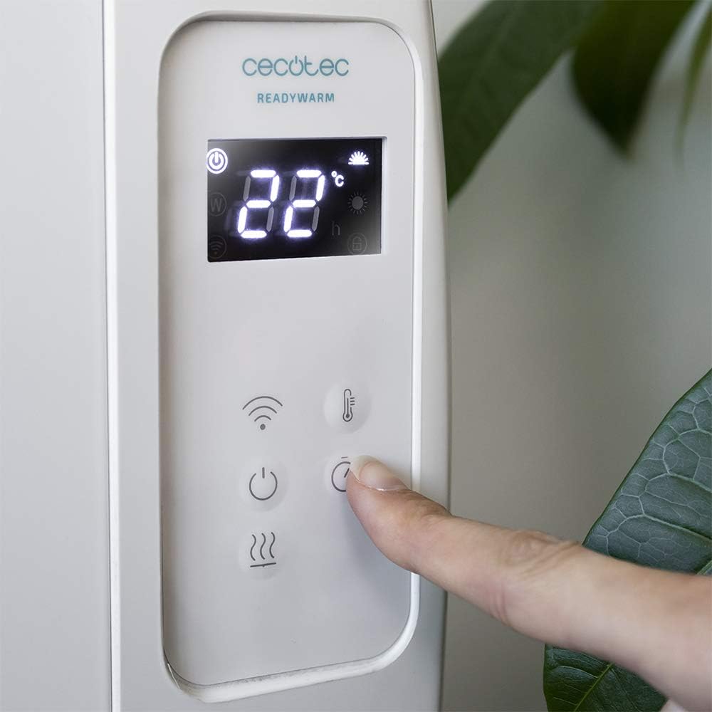 Cecotec Flachheizkrper mit Fernbedienung ReadyWarm 2500 Thermal. 1800 W, 12 Elemente aus Aluminium, LCD-Bildschirm, 3 Heizungsmodi, Timer, Slim Design, berhitzungsschutz Overprotect System