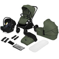 Passeggino LIONELO MIKA PLUS 3-in-1, da 0 a 48 mesi, fino a 22 kg, navicella fino a 9 kg, seggiolino auto fino a 13 kg, schienale regolabile, ammortizzazione, ruote a 360°, cappottina XXL