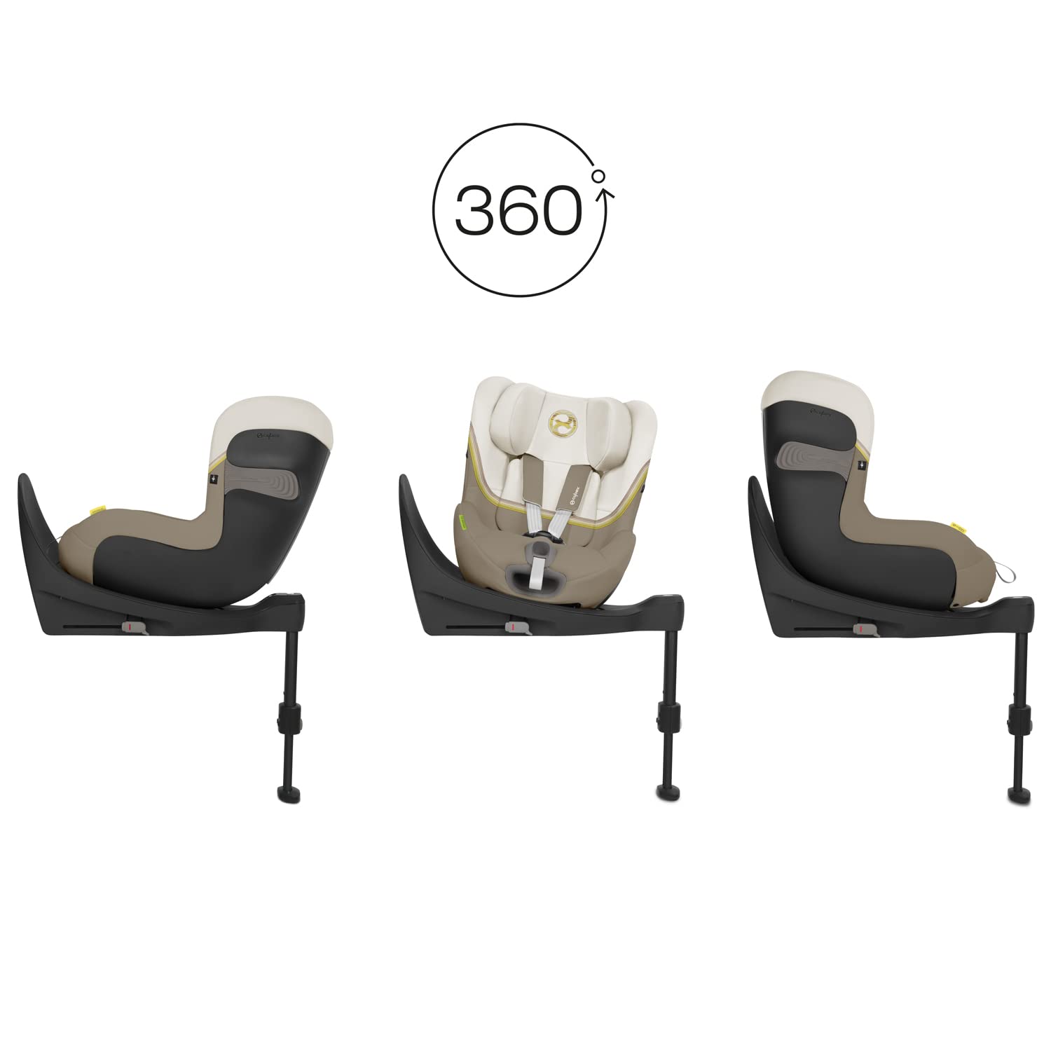 CYBEX Gold Kinder-Autositz Sirona S2 i-Size, Ab ca. 3 Monaten bis 4 Jahren, Max. 18 kg, SensorSafe kompatibel, Granite Black