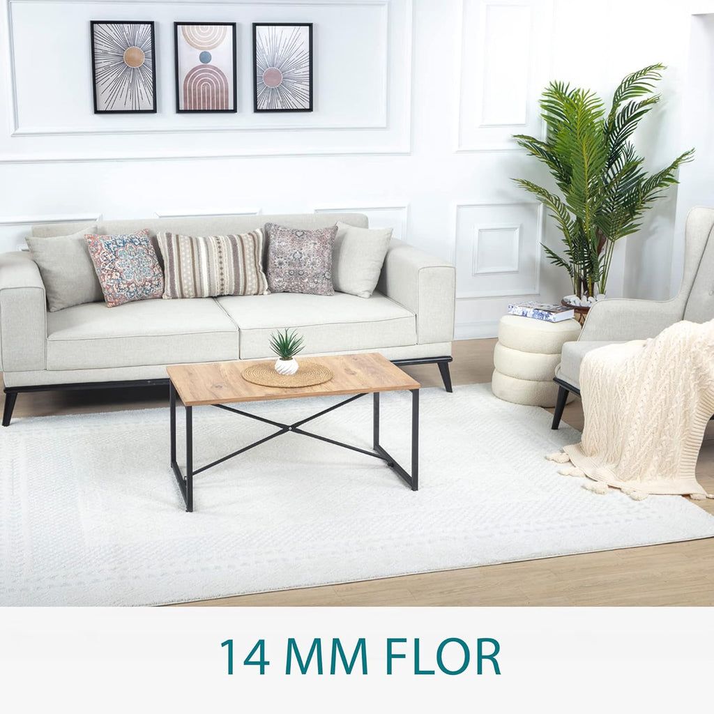 Surya Monaco Tappeto Soggiorno Boho, Grande Tappeto Camera da Letto 200x274 cm - Tappeto per Sala da Pranzo con Motivo Geometrico, Tappeto Soggiorno Moderno Scandinavo in Beige, Grigio Carbone