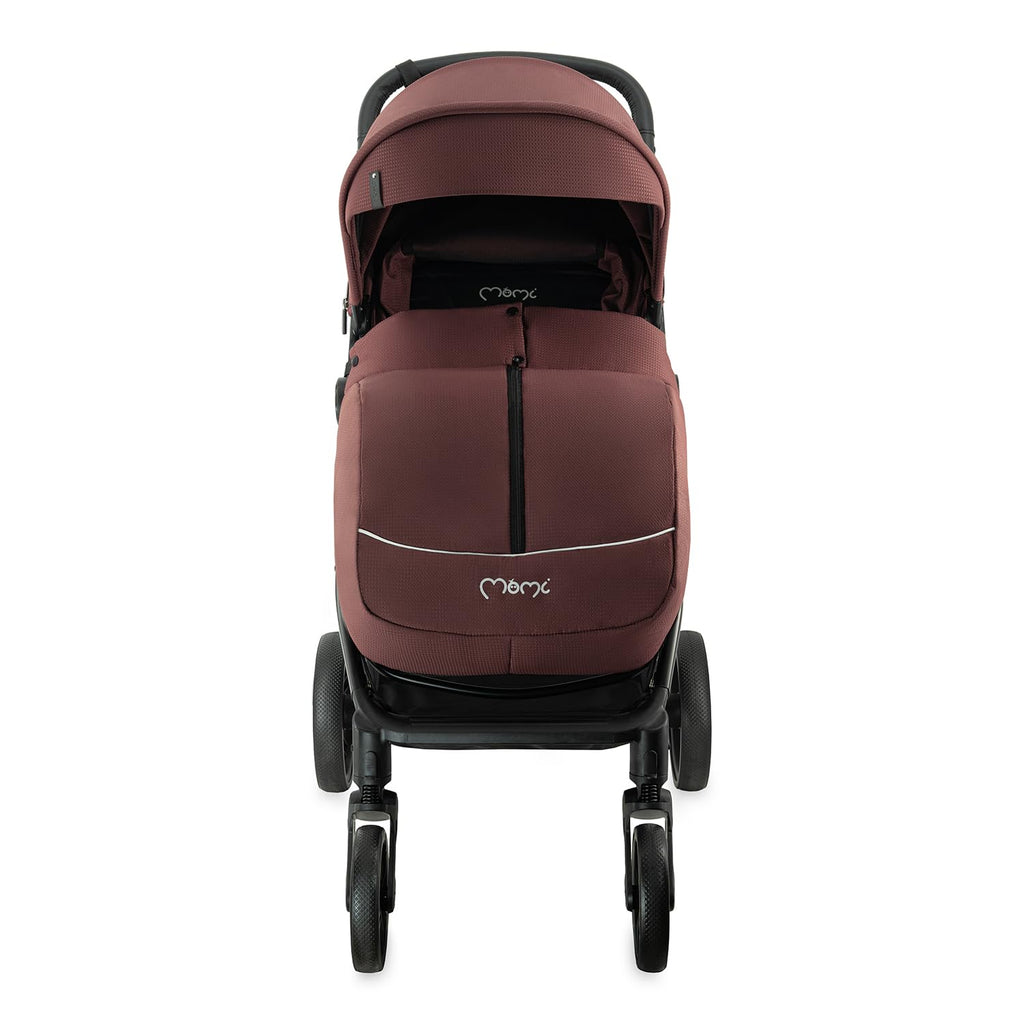MoMi Passeggino CLARA, Passeggino dai 6 mesi in su, fino a 22 kg di peso corporeo, cintura di sicurezza a 5 punti, sacco coprigambe, portabicchieri, cestino della spesa, borsa per il cambio, zanzariera e parapioggia